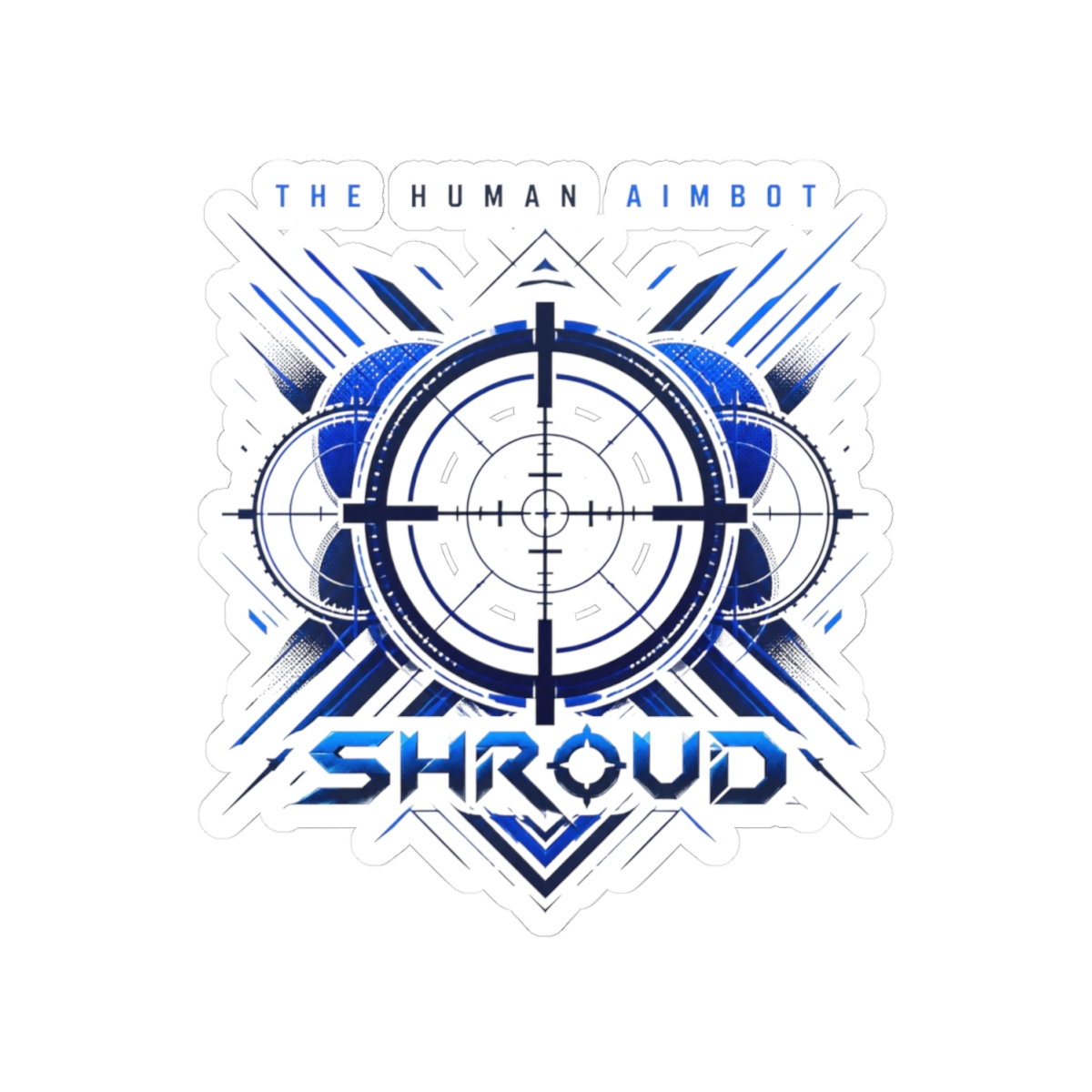 Shroud "THE HUMAN AIMBOT" Sticker - alternate angle 2, merchandise